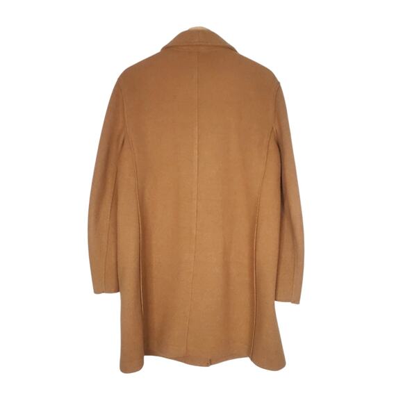 J Crew Topcoat Italian Boiled Wool Coat Jacket AB477 Camel Tan Size 14 - Picture 4 of 9